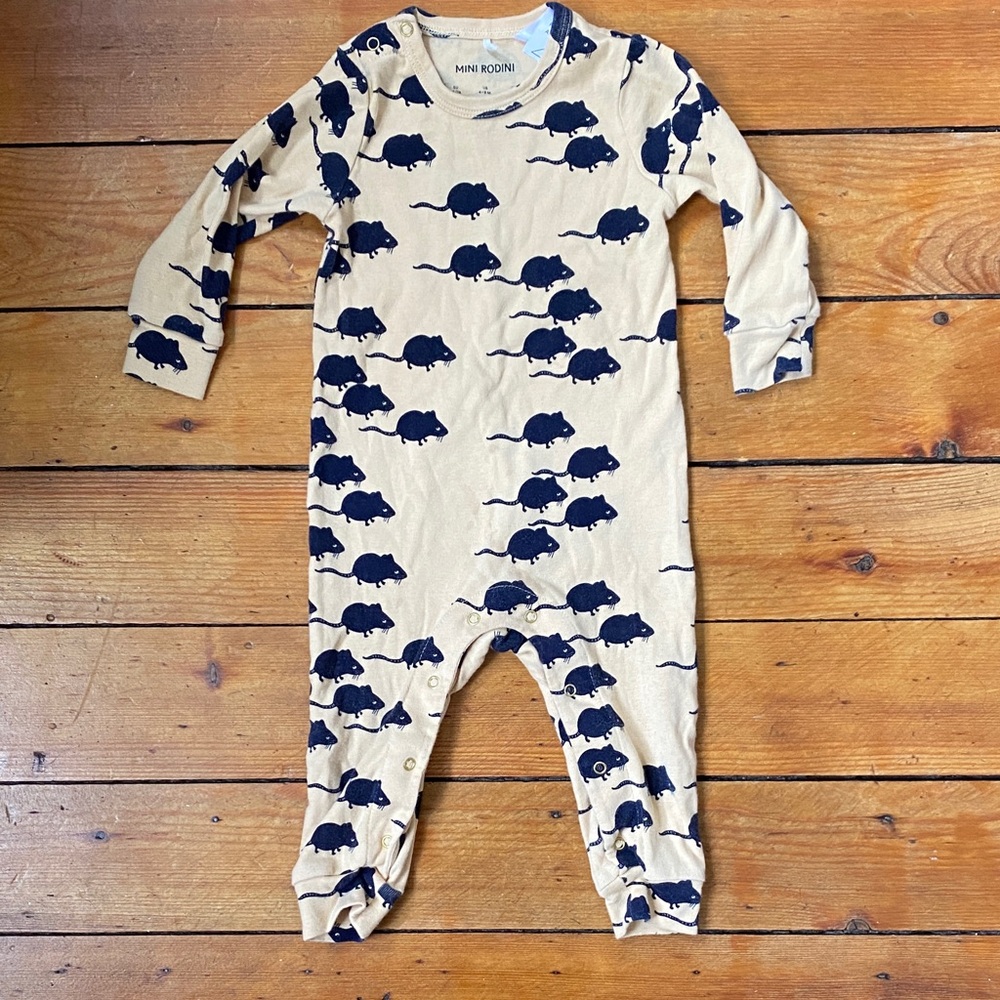 Mini Rodini Rats Print Baby PJs - 4-9 months (68/74 cm)